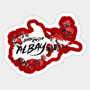 Born and Raised - Albay, Philippines (Red) Sticker